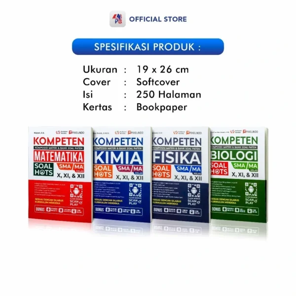 Buku Penjunjang Pelajaran SMA / Kompeten Fisika Biologi Kimia Matematika Soal Hots SMA/MA Kelas X XI XII